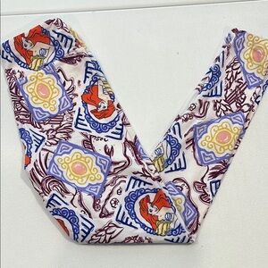 LuLaRoe Kids Leggings with Red, Blue, and Yellow Patterns